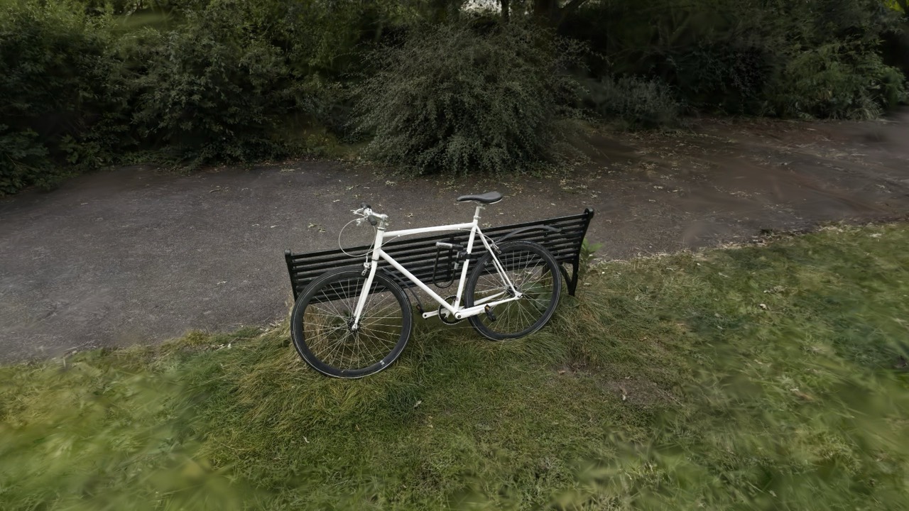 The bicycle scan drawn by PlayCanvas · WebGL2